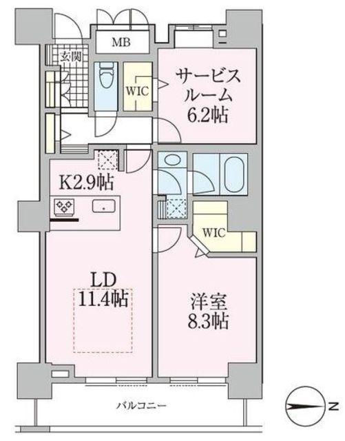 ロイヤルパークスタワー南千住(1SLDK/36階)の間取り写真