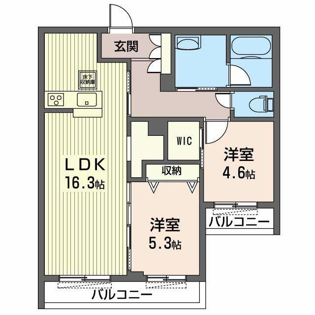 MAISON LIS(2LDK/1階)の間取り写真