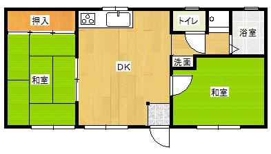 コーポラス平谷(2DK/2階)の間取り写真