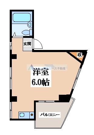 メゾン御供田(ワンルーム/3階)の間取り写真