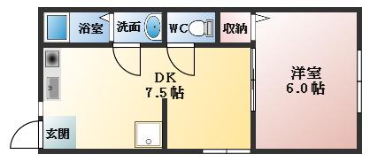桜ヶ丘マンション(1DK/3階)の間取り写真