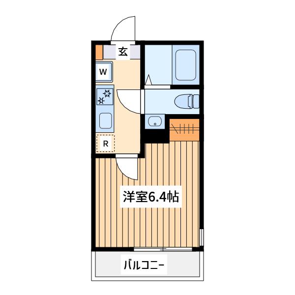 リコ小田急相模原(1K/2階)の間取り写真