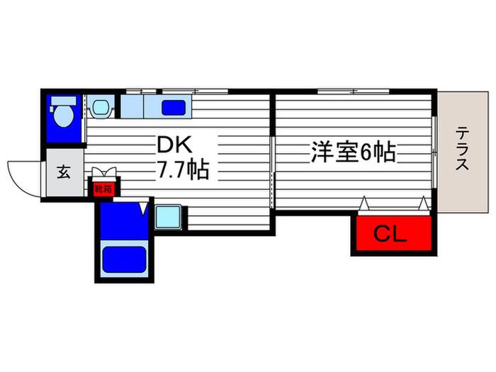 中村ハイム(1DK/1階)の間取り写真