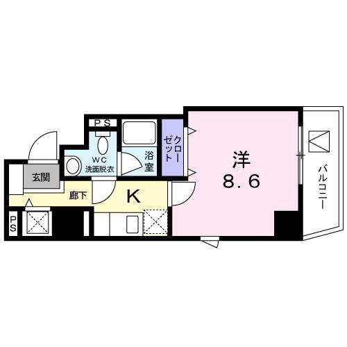 A・I鶴見市場(1K/2階)の間取り写真