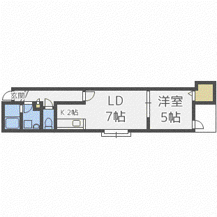 モンレーヴ(1LDK/2階)の間取り写真