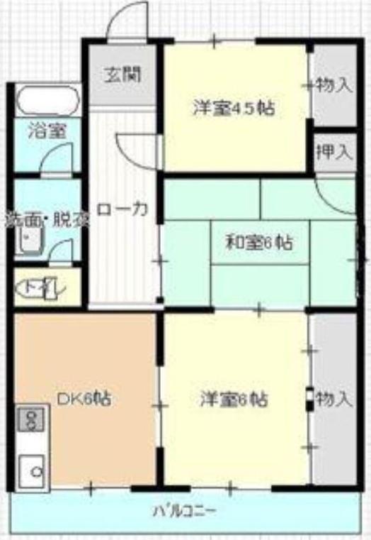 藤井ハイツ(3DK/3階)の間取り写真