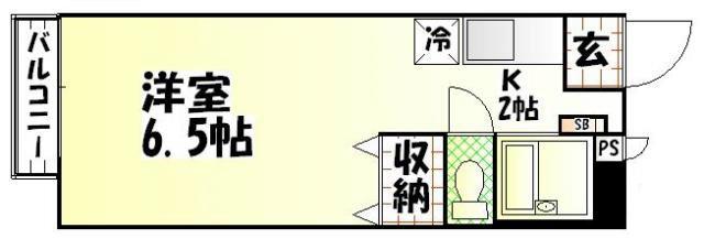 レスポワールC(ワンルーム/1階)の間取り写真