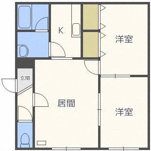西宮の沢2-1AP(2LDK/2階)の間取り写真
