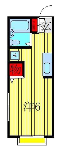 エルシティ都賀A(1K/1階)の間取り写真