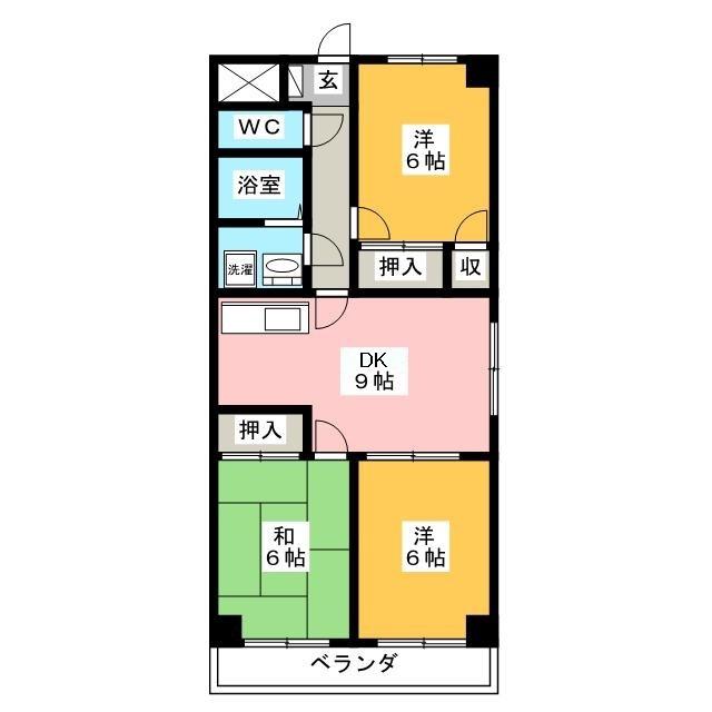 ダイアローグ3(3DK/1階)の間取り写真
