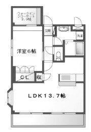 ウエストHILLS弐番館(1LDK/2階)の間取り写真