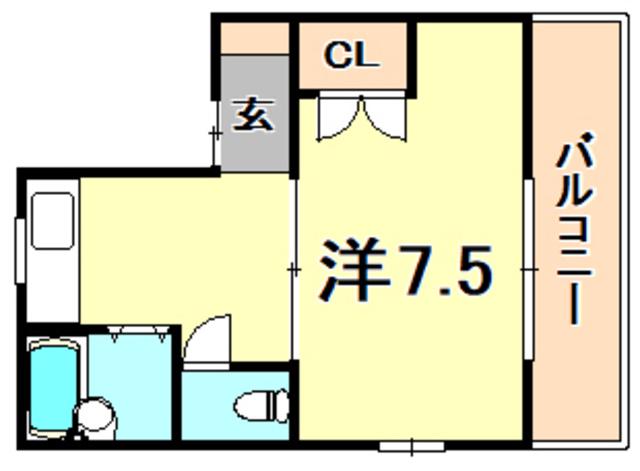ハニーハイツ(1K/3階)の間取り写真
