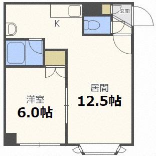セトル菊水(1LDK/1階)の間取り写真