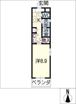 アヴニール(1K/2階)の間取り写真