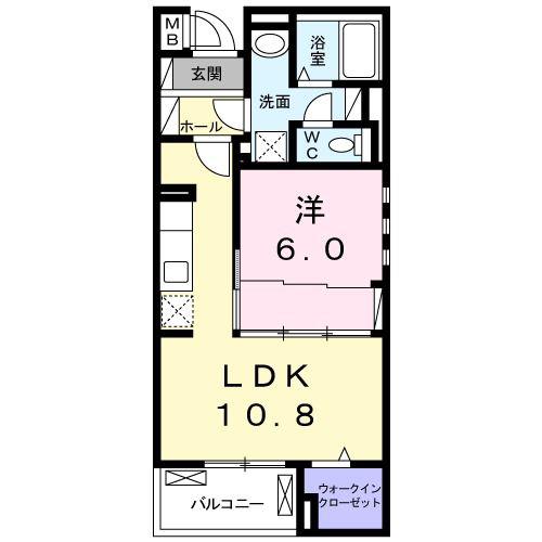 APRICOT(1LDK/3階)の間取り写真