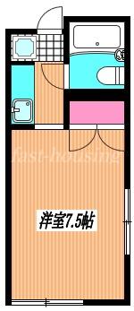 エヴァーグリーン(ワンルーム/1階)の間取り写真