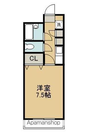 ベルトピア宮崎7(1K/1階)の間取り写真