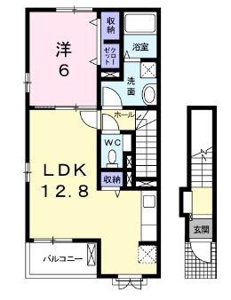 サンリット・ヒル(1LDK/2階)の間取り写真