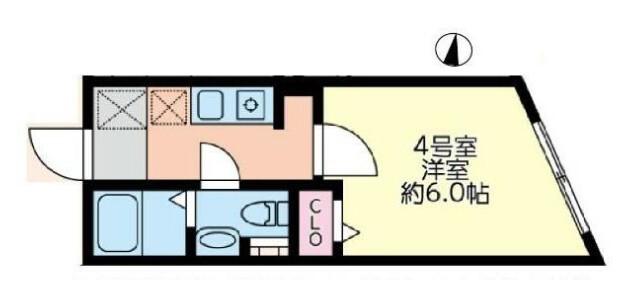 ミレドゥーエ(1K/2階)の間取り写真