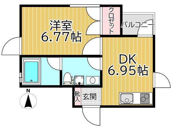 FACE TOKYO(1DK/3階)の間取り写真