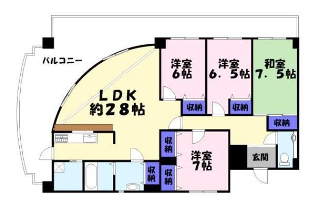 アルコ・ラ・カーサ佃町(4LDK/8階)の間取り写真