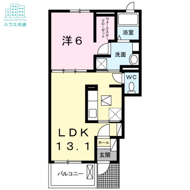 ベルローズ(1LDK/1階)の間取り写真