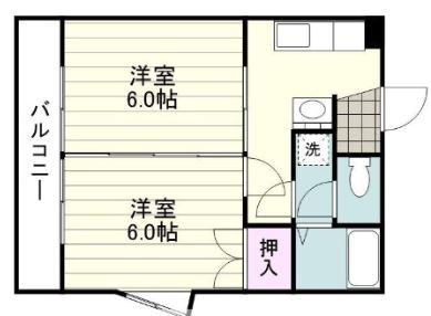 第28ラッキーシャビル清水(2DK/2階)の間取り写真