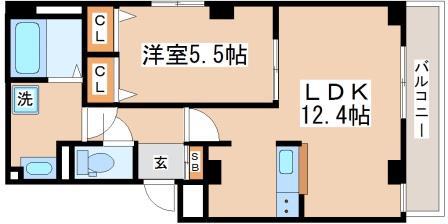 SORATOUMI海岸通(1LDK/1階)の間取り写真
