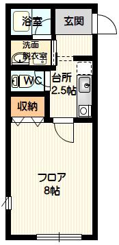 プレゼントパル(1K/1階)の間取り写真