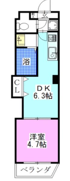 TOSCANA船橋(1DK/1階)の間取り写真