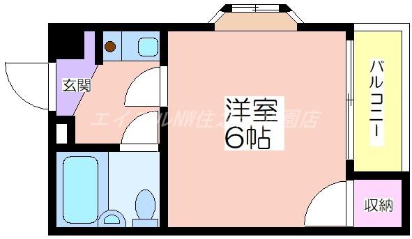ロイヤルヴィラ(1K/3階)の間取り写真