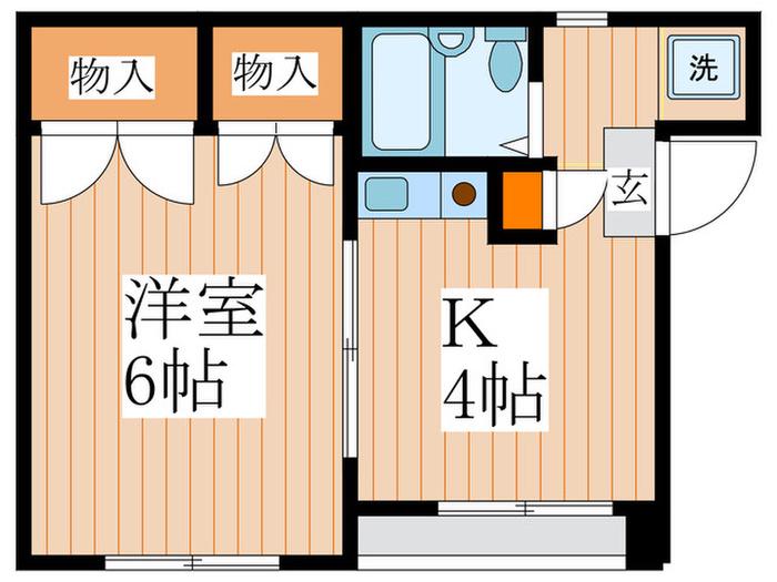西武新宿線 田無駅 徒歩3分 3階建 築40年(1K/3階)の間取り写真