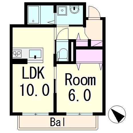 グレイス・ヴィラ(1LDK/3階)の間取り写真