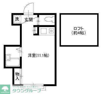 ニューテンダーハイム(ワンルーム/2階)の間取り写真