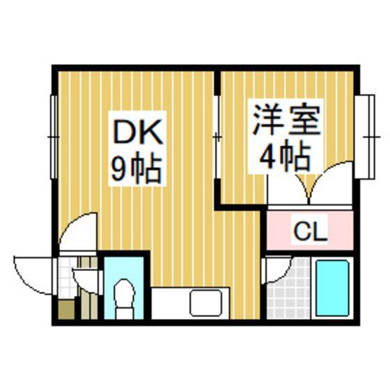 サクセス明野A(1DK/2階)の間取り写真