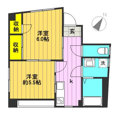 加藤ビル(2K/3階)の間取り写真