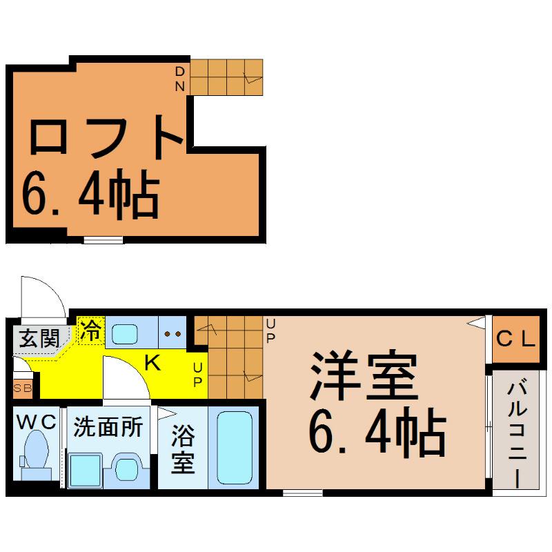 地下鉄東山線 中村日赤駅 徒歩5分 2階建 築10年(1K/1階)の間取り写真