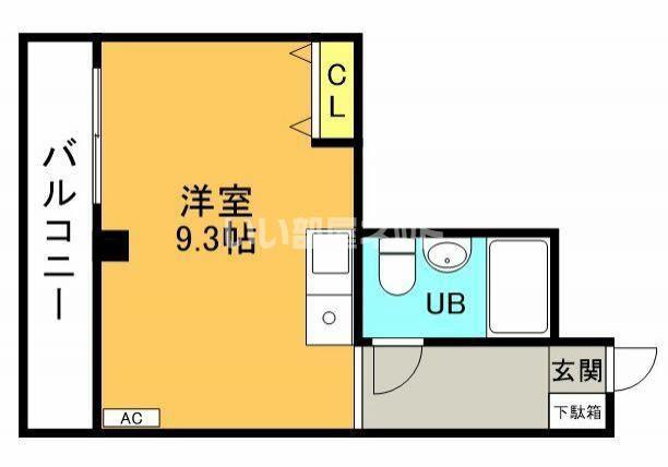 REX立川(1K/3階)の間取り写真