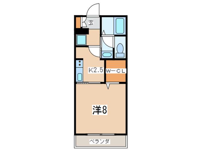 ドレミIII(1K/2階)の間取り写真