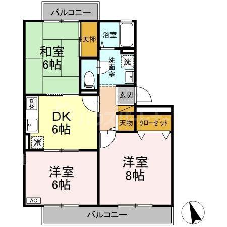 ブライトンパーク(2LDK/1階)の間取り写真