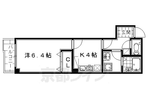 シャトル京都駅(1K/3階)の間取り写真
