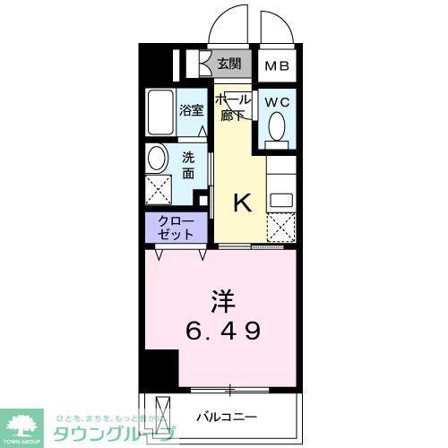 キアーラ(1K/8階)の間取り写真