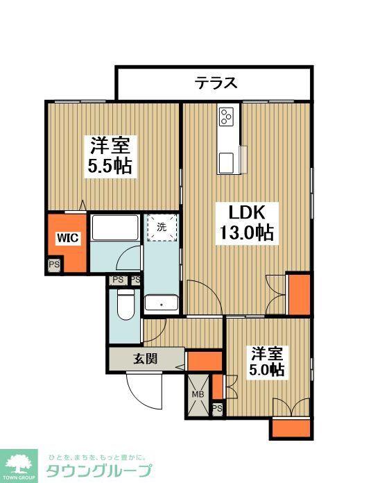 クレールメゾン(2LDK/1階)の間取り写真