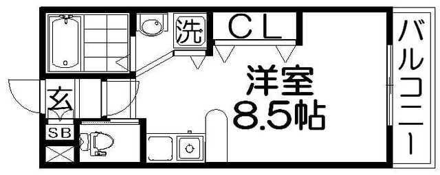 ヴィレッジヴァンガード(ワンルーム/3階)の間取り写真