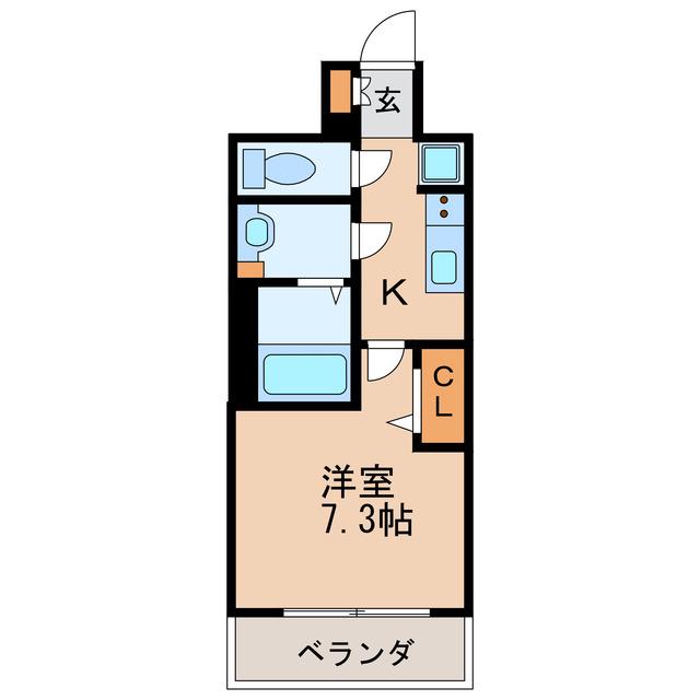 プレサンスジェネ新栄町駅前 葵(1K/14階)の間取り写真