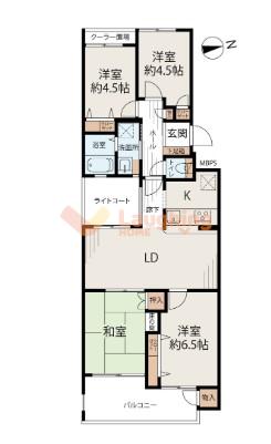 ガーデンヒルズ櫛原(4LDK/2階)の間取り写真