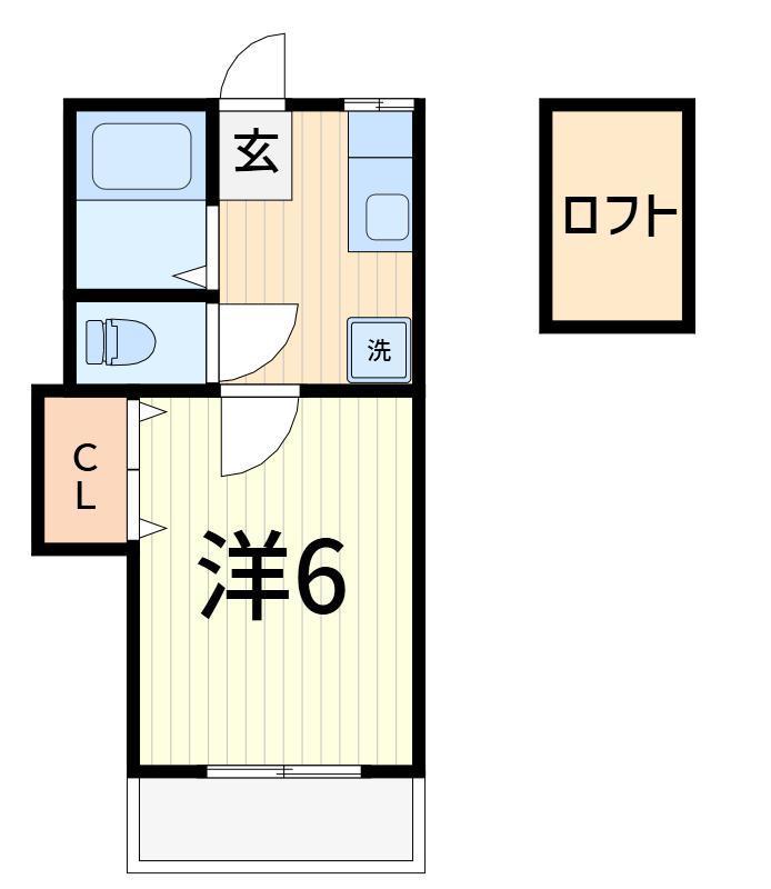 日ノ出コーポ(1K/2階)の間取り写真