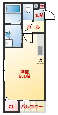 GLANZ03(ワンルーム/1階)の間取り写真