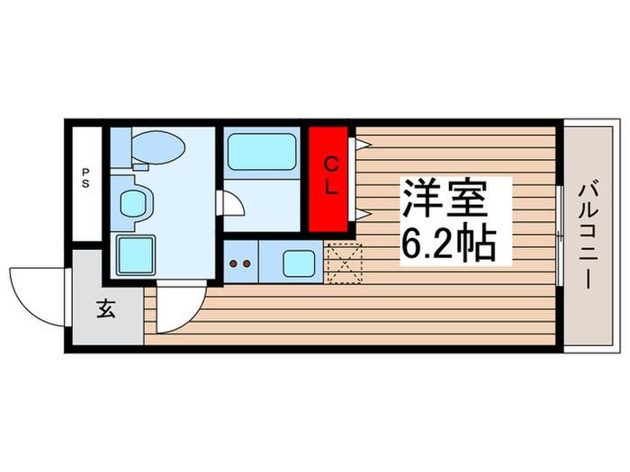 ガルテンコート(ワンルーム/3階)の間取り写真