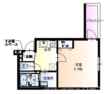 フジパレス百舌鳥赤畑町V番館(1K/1階)の間取り写真